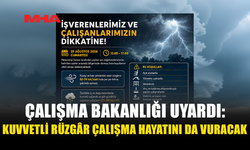 ÇALIŞMA BAKANLIĞI UYARDI: FIRTINA GELİYOR