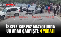İSKELE-KARPAZ ANAYOLU’NDA KORKUTAN KAZA: 4 YARALI