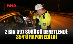 ÜLKE GENELİNDE TRAFİK DENETİMİ: 354 SÜRÜCÜ RAPOR EDİLDİ