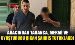 ALKOLLÜ SÜRÜCÜNÜN ARACINDAN TABANCA‚ MERMİ VE UYUŞTURUCU ÇIKTI