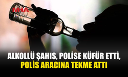 186 MİLİGRAM ALKOLLÜ ŞAHIS POLİS ARACINA HASAR VERDİ