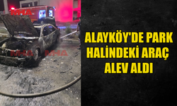 ALAYKÖY'DE PARK HALİNDEKİ ARAÇ ALEV ALEV YANDI