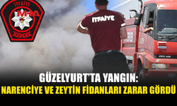 GÜZELYURT’TAKİ YANGINDA BAHÇE ZARAR GÖRDÜ