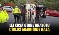 LEFKOŞA-GİRNE ANAYOLUNDA MİNİBÜS DEVRİLDİ