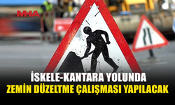 İSKELE-KANTARA YOLUNDA ZEMİN DÜZELTME ÇALIŞMASI…