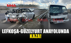 LEFKOŞA-GÜZELYURT ANAYOLUNDA KAZA MEYDANA GELDİ
