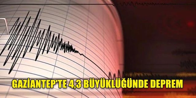 GAZİANTEP'TE 4,3 BÜYÜKLÜĞÜNDE DEPREM