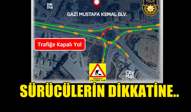 GAZİMAĞUSA’DA YAPILACAK YOL ÇALIŞMASI NEDENİYLE  BAZI YOLLAR TRAFİĞE KAPATILACAK