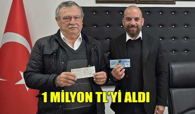 1 milyon TL’lik büyük ikramiyeyi kazanan talihli ödülünü aldı