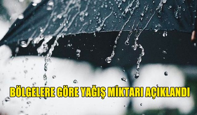 BÖLGELERE GÖRE YAĞIŞ MİKTARI AÇIKLANDI