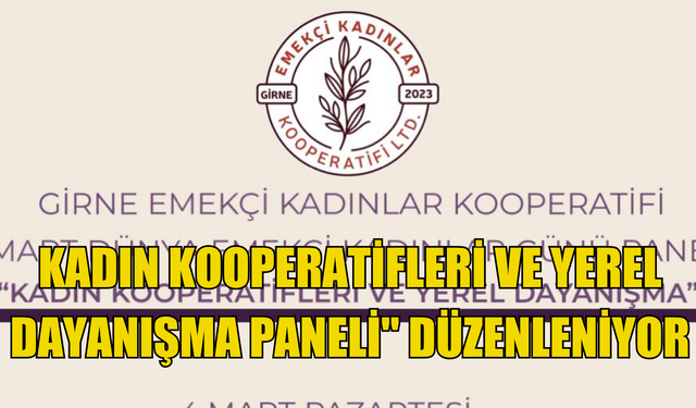 Kadın Kooperatifleri ve Yerel Dayanışma Paneli" düzenleniyor