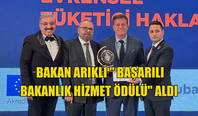 Bayındırlık ve Ulaştırma Bakanı Arıklı’ya " Başarılı Bakanlık Hizmet Ödülü" takdim edildi