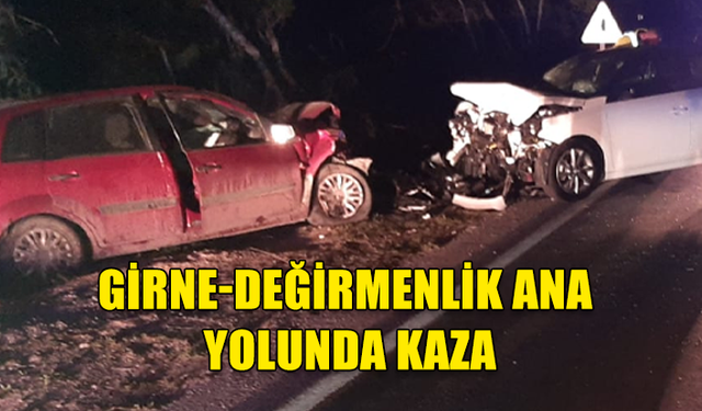 Girne-Değirmenlik Ana yolunda kaza...3 yaralı