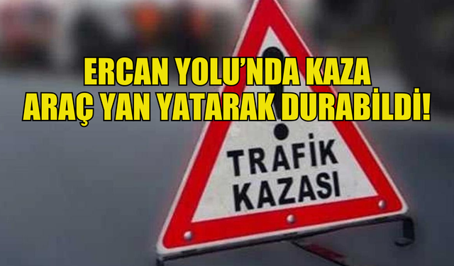 Dikkatini kaybeden sürücü çemberdeki bordür taşlarına çarparak durabildi