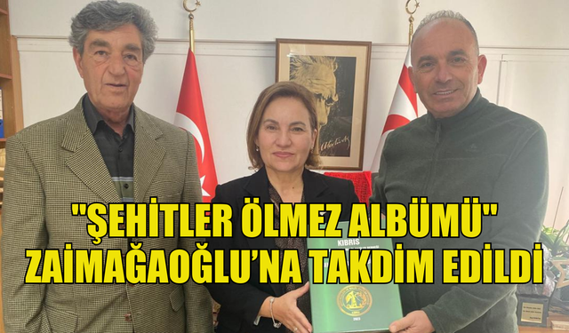 Şehit Aileleri ve Malul Gaziler Derneği, "Şehitler Ölmez Albümü"nü Zaimağaoğlu’na takdim ettİ