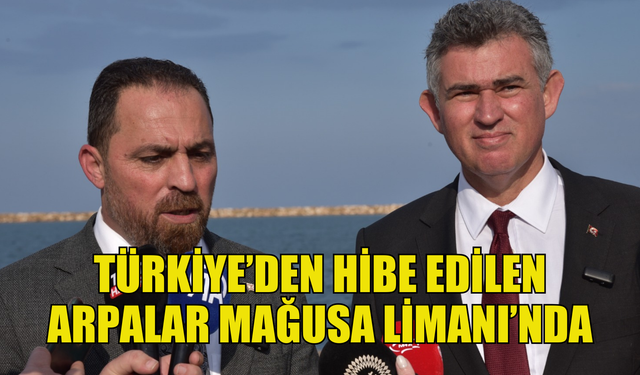 Türkiyeden hibe edilen arpalar Mağusa Limanı'na ulaştı