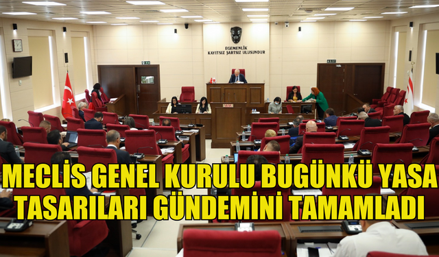 Meclis Genel Kurulu bugünkü çalışmalarını tamamladı