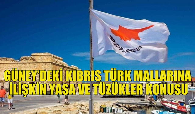 Güney Kıbrıs'taki Kıbrıs Türk mallarına ilişkin yasa ve tüzükler konusu
