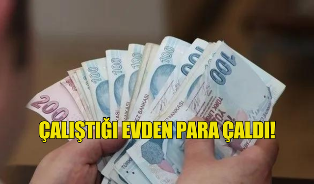 Çalışmaya diye girdiği evden para çaldı!