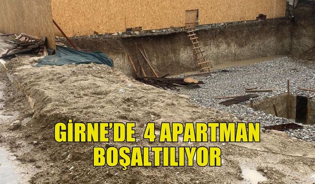 Girne’de bir inşaattaki toprak kayması nedeniyle 4 apartman boşaltılıyor