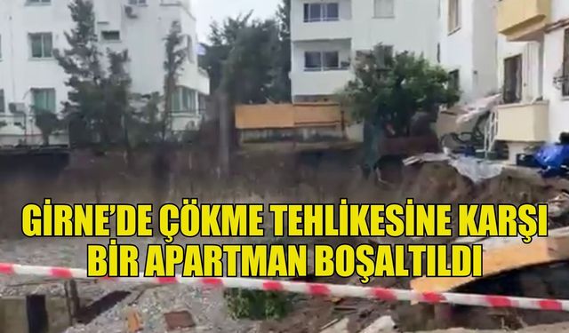 Sağanak yağış Girne’de de etkili oldu, bazı yollar kapandı, çökme tehlikesine karşı bir apartman boşaltıldı