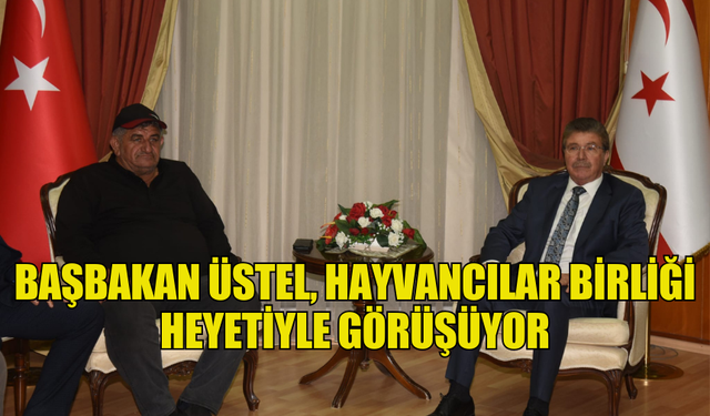 BAŞBAKAN ÜSTEL, HAYVANCILAR BİRLİĞİ HEYETİYLE GÖRÜŞÜYOR