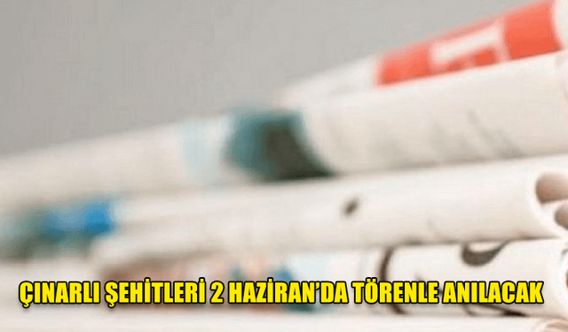 ÇINARLI ŞEHİTLERİ 2 HAZİRAN’DA TÖRENLE ANILACAK