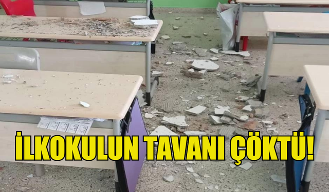 KARŞIYAKA MERKEZ İLKOKULU’NUN TAVANI ÇÖKTÜ!