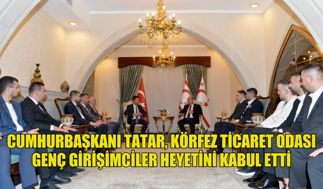 CUMHURBAŞKANI TATAR, KÖRFEZ TİCARET ODASI GENÇ GİRİŞİMCİLER HEYETİNİ KABUL ETTİ