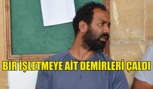 BİR İŞLETMEYE AİT DEMİRLERİ ÇALDI