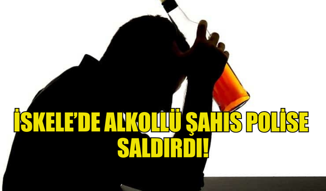 İSKELE’DE ALKOLLÜ ŞAHIS POLİSE  SALDIRDI!