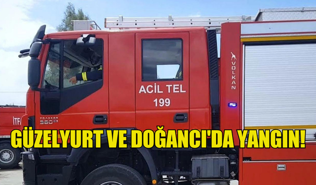 GÜZELYURT VE DOĞANCI'DA YANGIN MEYDANA GELDİ