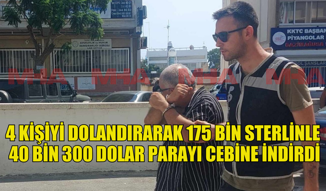 ÜRDÜN UYRUKLU SHUAİB MOHAMMAD ALZUBİ, 4 KİŞİYİ DOLANDIRARAK 175 BİN STERLİNLE 40 BİN 300 DOLAR PARAYI CEBİNE İNDİRDİ