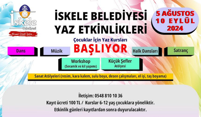 İSKELE BELEDİYESİ’NİN ÇOCUKLARA YÖNELİK DÜZENLEYECEĞİ 2. YAZ ETKİNLİKLERİ BAŞLIYOR