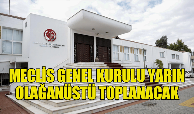 CUMHURİYET MECLİSİ GENEL KURULU YARIN OLAĞANÜSTÜ TOPLANACAK