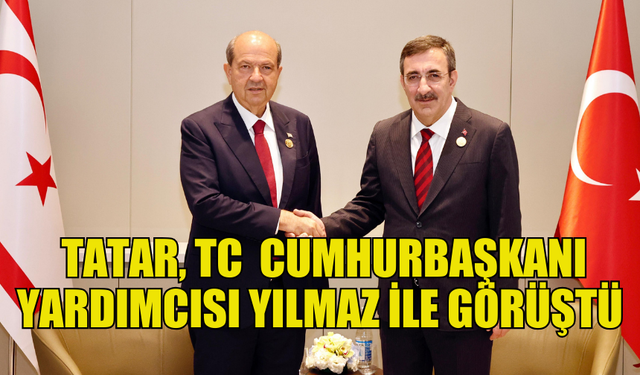 CUMHURBAŞKANI TATAR, TÜRKİYE CUMHURİYETİ CUMHURBAŞKANI YARDIMCISI YILMAZ İLE GÖRÜŞTÜ