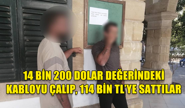 14 BİN 200 DOLAR DEĞERİNDEKİ KABLOYU ÇALIP, 114 BİN TL’YE SATTILAR