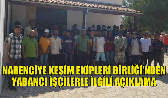 NARENCİYE KESİM EKİPLERİ BİRLİĞİ İŞÇİLERİN DURUMUYLA İLGİLİ  HİÇBİR  BAĞLANTISI OLMADIĞINI SAVUNDU