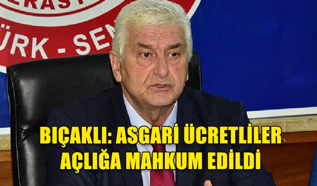 BIÇAKLI: "ASGARİ ÜCRETLİLER AÇLIK SINIRININ ALTINDA MAAŞ ALIYOR"