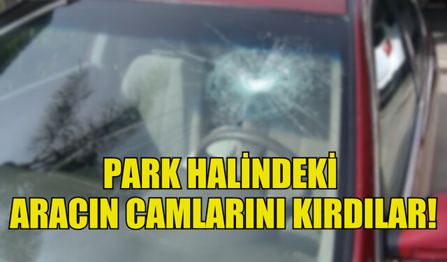 PARK HALİNDEKİ ARACIN CAMLARI TAŞ ATILARAK KIRILDI