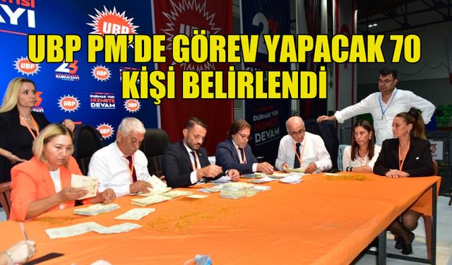 UBP'DE PARTİ MECLİSİNDE GÖREV YAPACAK 70 KİŞİ BELİRLENDİ