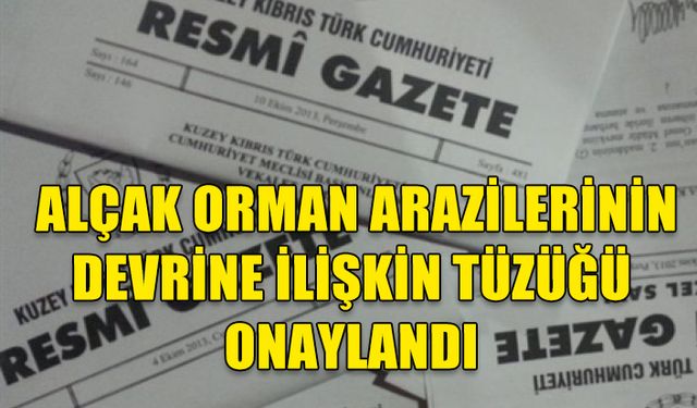 BAKANLAR KURULU, ALÇAK ORMAN ARAZİLERİNİN DEVRİNE İLİŞKİN TÜZÜĞÜ ONAYLADI