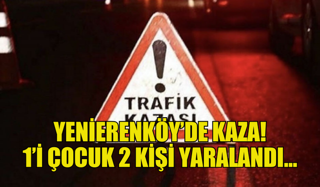 TRAFİK KAZASI: 1’İ ÇOCUK 2 KİŞİ YARALANDI!