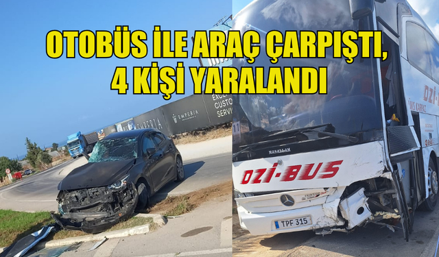 TATLISU-GİRNE ANAYOLU’NDA KAZA!  OTOBÜS İLE ARAÇ ÇARPIŞTI...