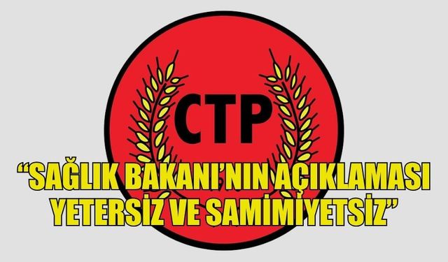 CTP: “KONU ÖRTBAS EDİLEMEZ!”