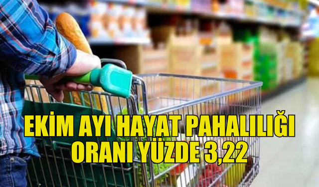 EKİM AYI HAYAT PAHALILIĞI ORANI YÜZDE 3,22 OLARAK BELİRTİLDİ