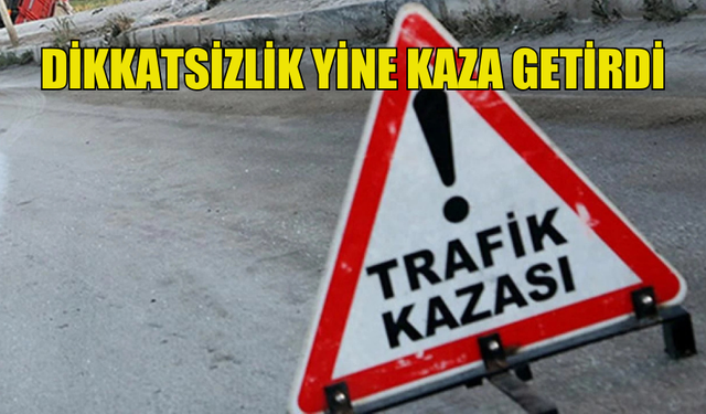 LEFKOŞA'DA KAZA!  MOTORSİKLET VE ARAÇ ÇARPIŞTI