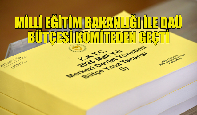 MİLLİ EĞİTİM BAKANLIĞI İLE DAÜ BÜTÇESİ KOMİTEDE ONAYLANDI