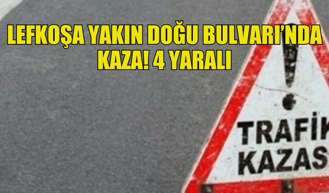 LEFKOŞA’DA KAZA: İKİ ARAÇ ÇARPIŞTI, 4 KİŞİ YARALANDI...