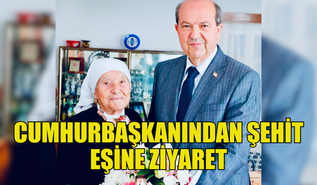 CUMHURBAŞKANI TATAR, ŞEHİT EŞİNE ZİYARET GERÇEKLEŞTİRDİ